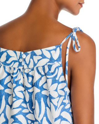 Printed Tie Shoulder Tank Top