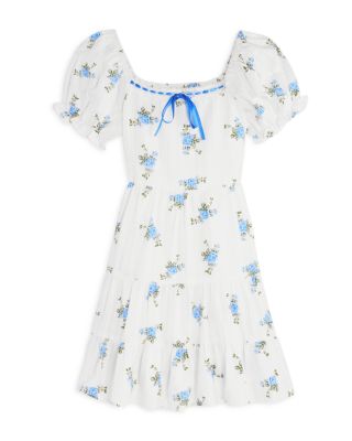 Girls' Short Sleeved Seersucker Floral Dress - Big Kid