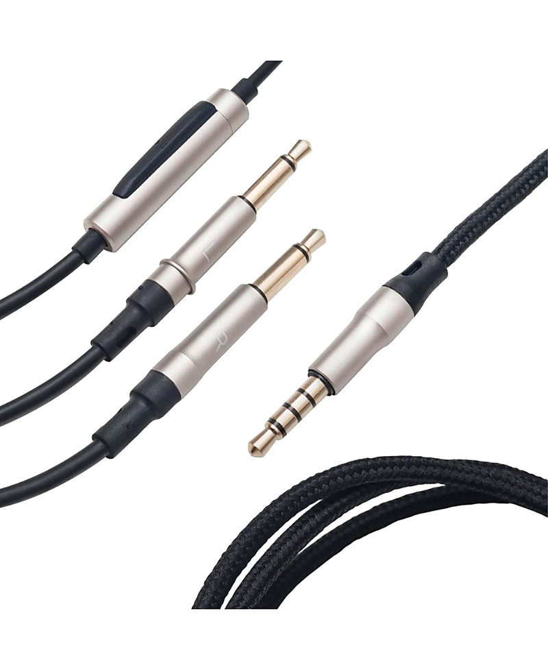 Meze Audio Mono 3.5mm 99 Series Silver Standard Headphone Cable with Microphone - 3.9 ft.