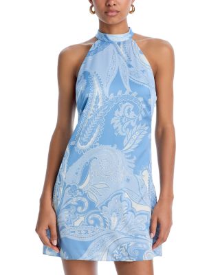 Printed Halter Mini Dress - Exclusive 
