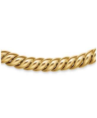 18K Yellow Gold Sculpted Cable Collar Necklace, 14.5-16"