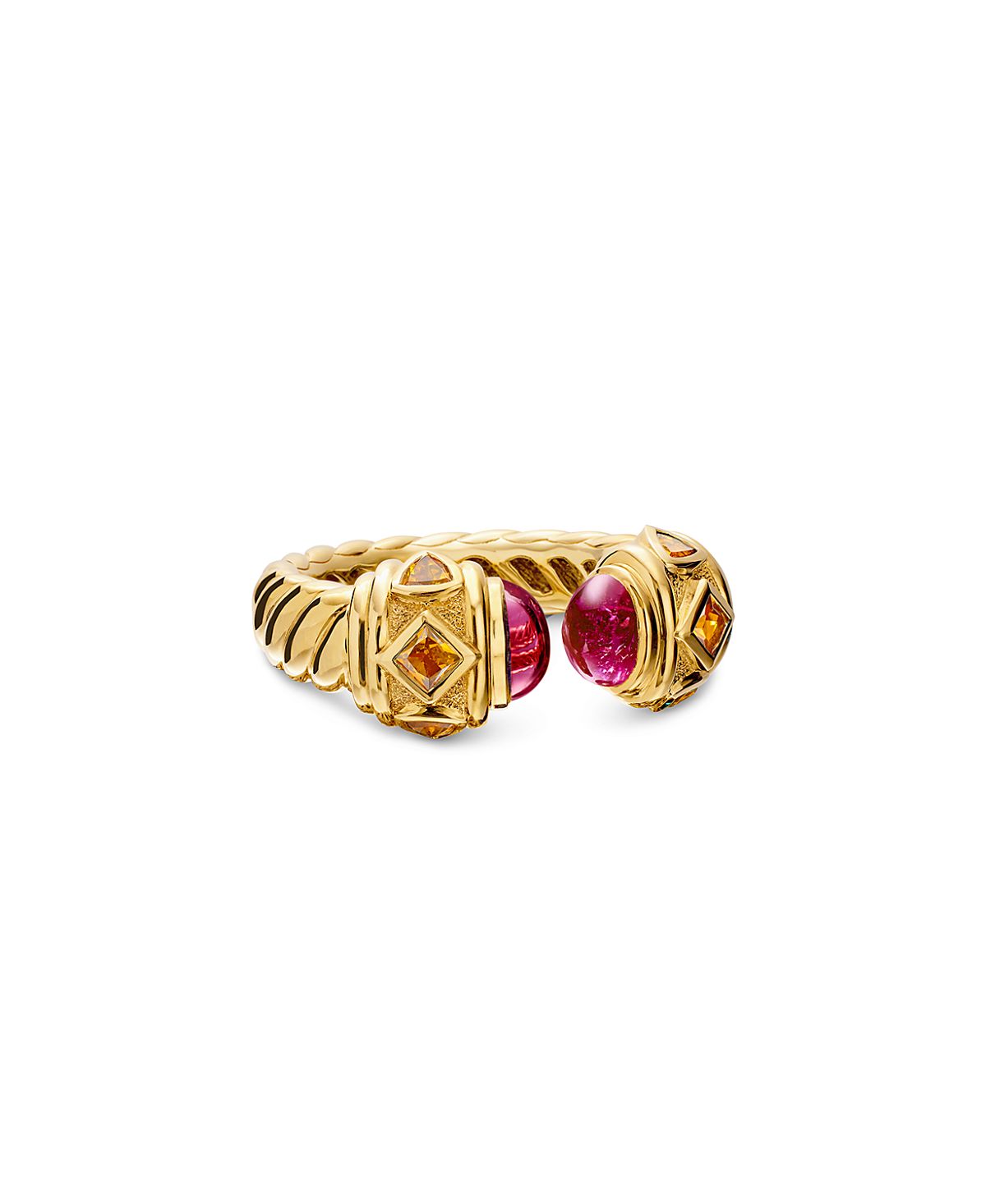 David Yurman 18K Yellow Gold Renaissance Rubellite & Citrine Ring
