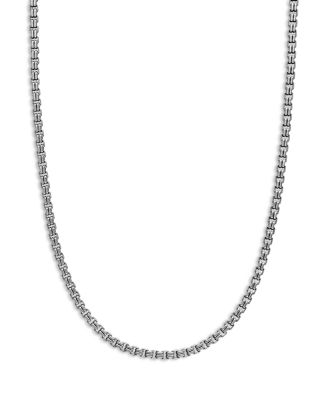 Sterling Silver Small Double Box Chain Necklace, 2.6mm