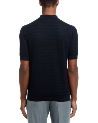 Chevron Stitch Quarter Zip Polo Sweater