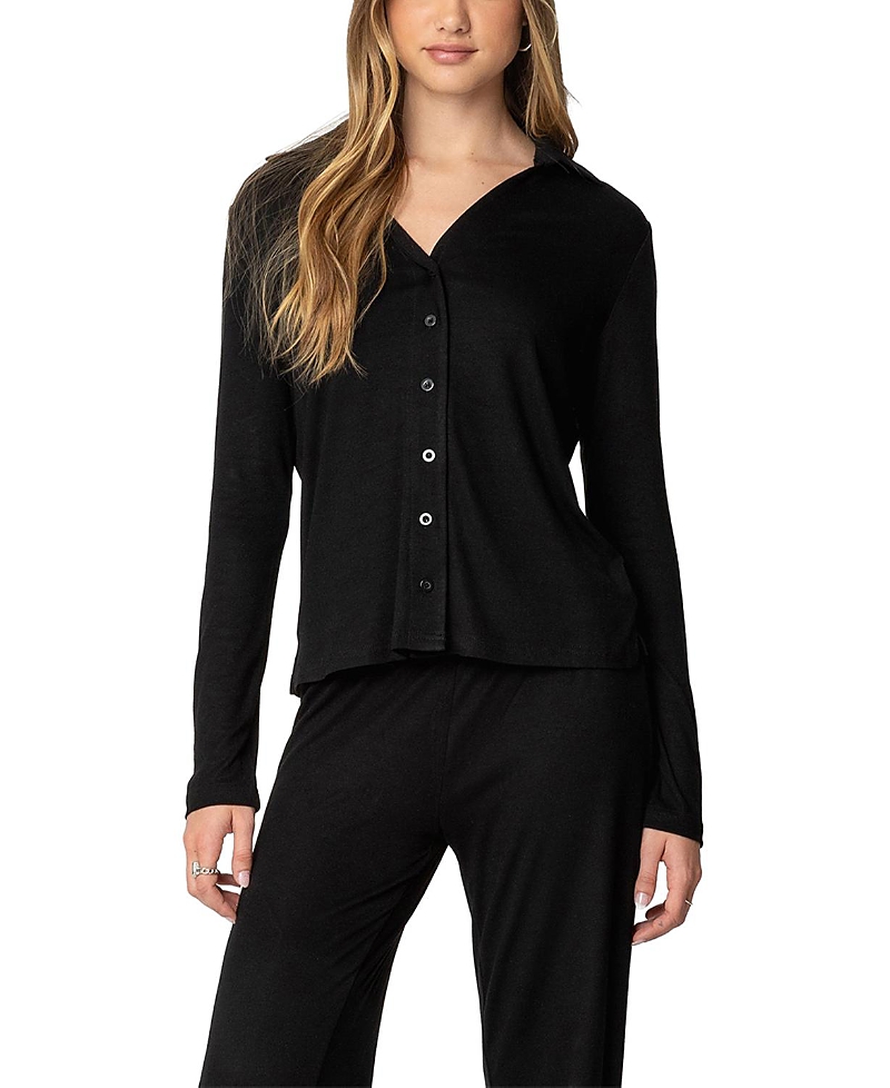 EDIKTED JUSTINA BUTTON UP TOP