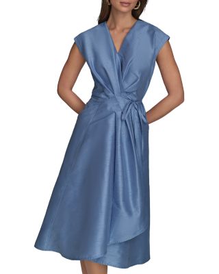 midi jersey dress with pockets Jersey Midi Smock Dress with Pockets in Black