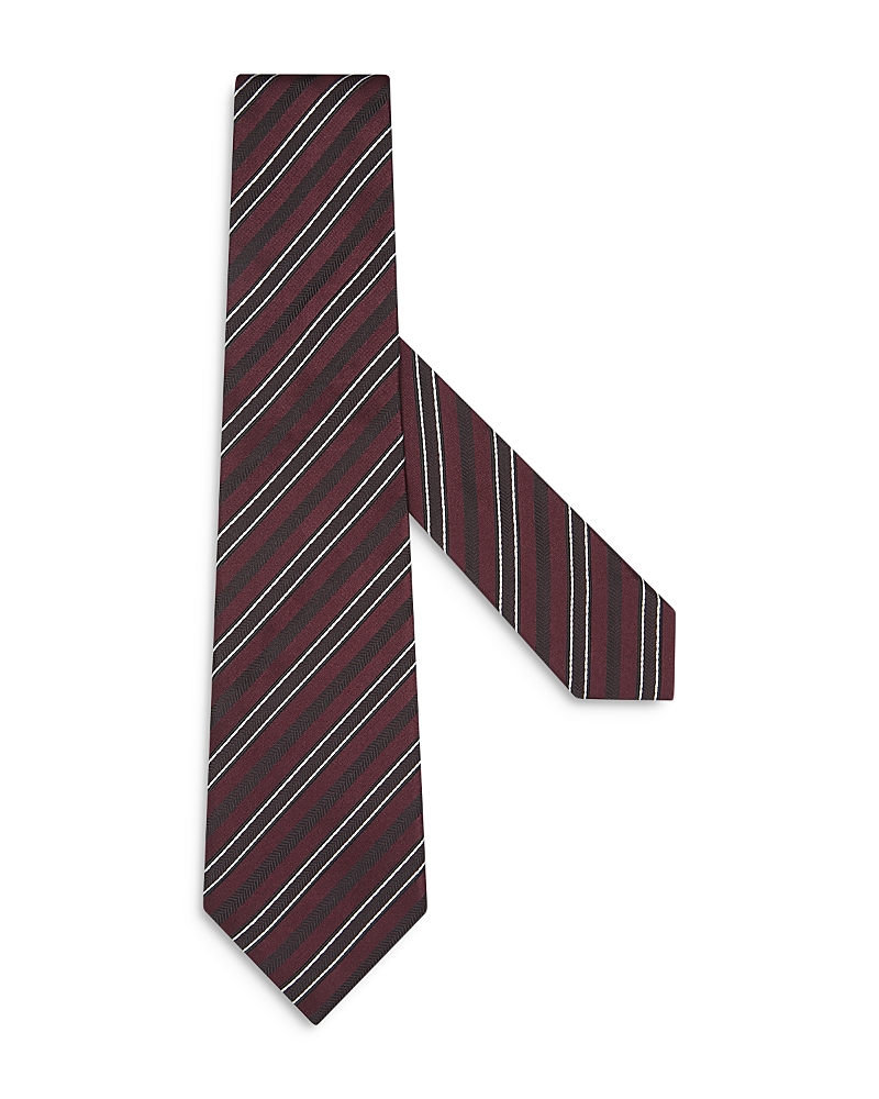 Zegna Burgundy Silk And Cotton Tie In Burgundy