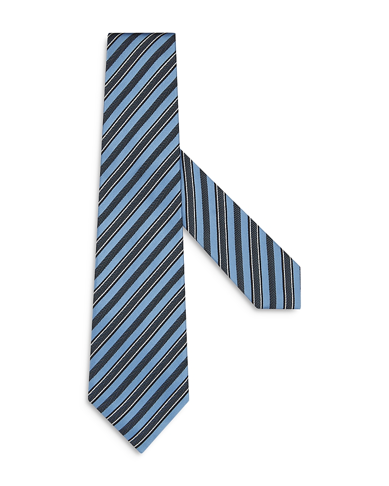 Zegna Light Blue Silk And Cotton Tie In Light Blue