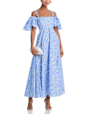 AQUA - Off-the-Shoulder Cotton Maxi Dress - Exclusive