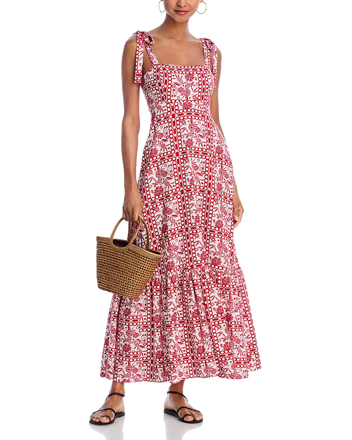 Aqua Tile Print Maxi Dress - Exclusive