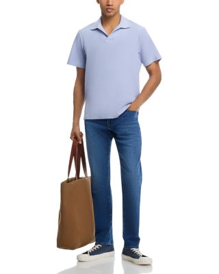 Jacquard Short Sleeve Open Collar Polo Shirt