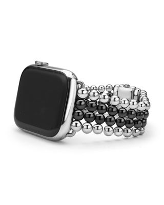 LAGOS - Stainless Steel & Black Ceramic Smart Caviar Watch Band for Apple Watch&reg;