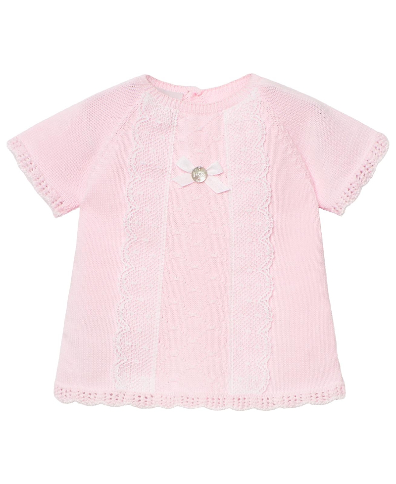 Paz Rodriguez Girls' Linda Sweater - Baby In Chalk Pink/white