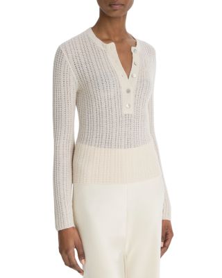 Waffle Knit Henley Sweater