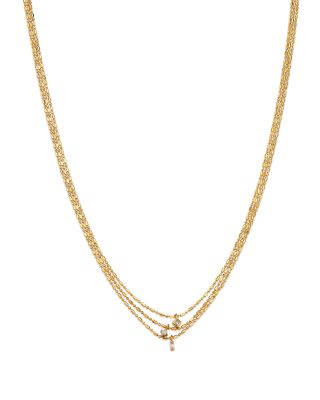 Zoë Chicco - 14K Yellow Gold Paris Diamond Mixed Cut Layered Pendant Necklace, 16-18"