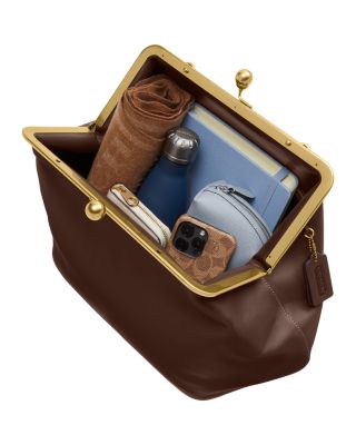 Medium Leather Kisslock Frame Bag