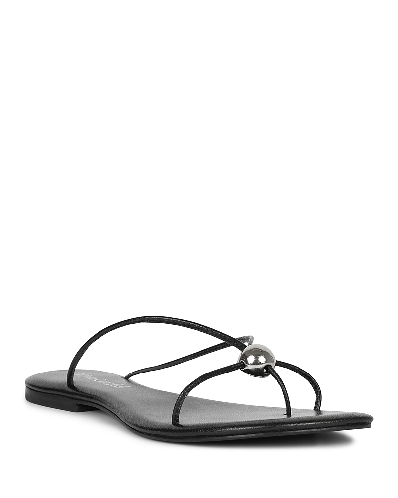 Jeffrey Campbell Cherished Dome-stud Strappy Flat Sandals In Black/silver