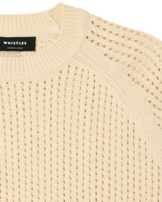 Pointelle Crewneck Knit Sweater