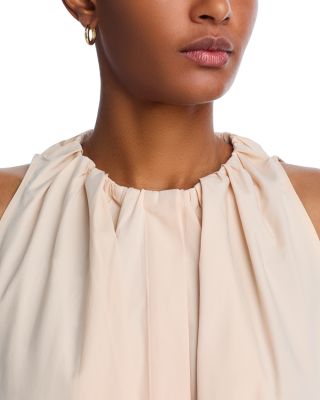 Gathered Cotton Poplin Tunic Top 