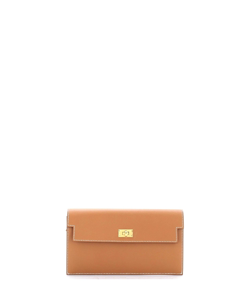 Pre-owned Pre-owned Hermes Hermes Long Kelly Pocket Wallet Madame In Brown
