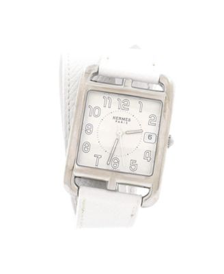 Pre-Owned HERMÈS - Cape Cod Double Tour Quartz Watch in Stainless Steel and Leather 33mm