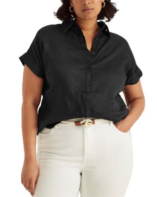 Ralph Lauren - Plus Short Sleeve Button Up Shirt