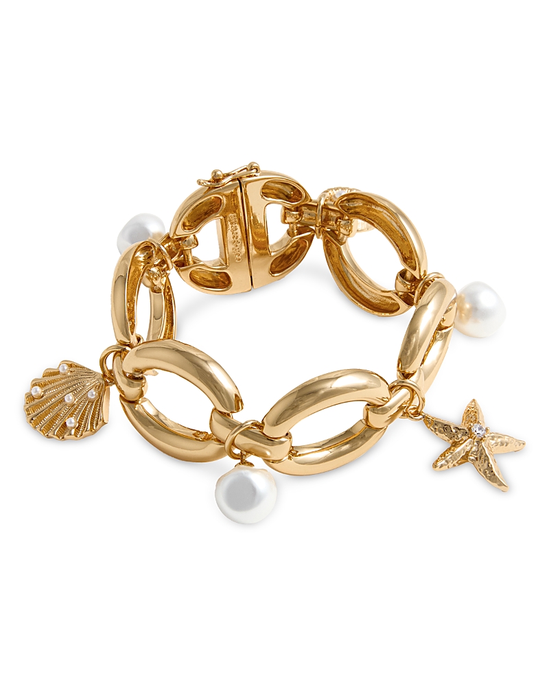 SELF-PORTRAIT SELF PORTRAIT IMITATION PEARL SEASIDE MOTIF CHARM BRACELET