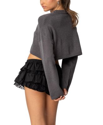 Knit Bow Cropped Sweater