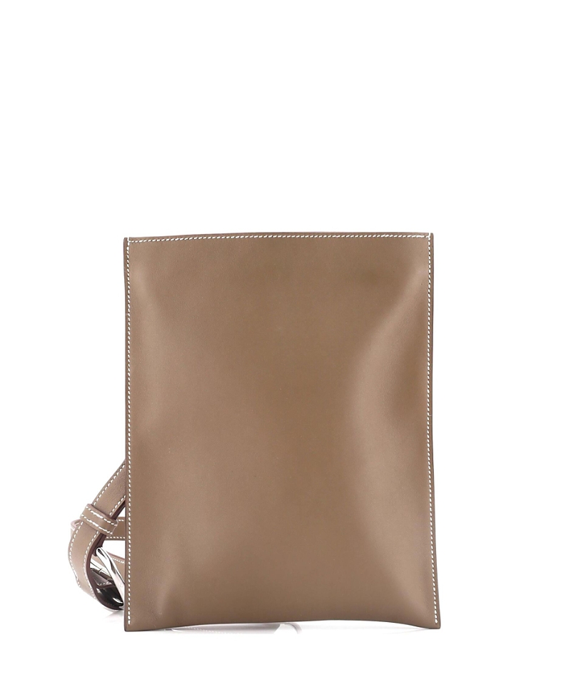 Pre-owned Pre-owned Hermes Hermes Pochenplus Sling Wallet Leather In Gray