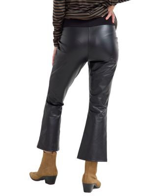 The Stretch Leather Maternity Crop Flare