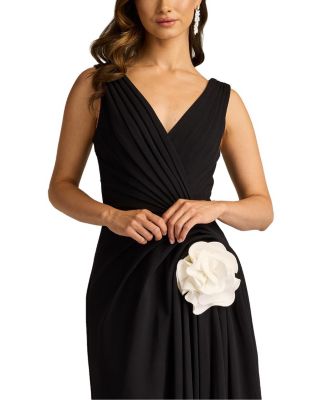 Port Pleated Crepe Gown