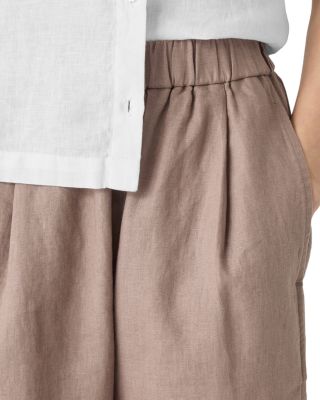 Linen Pleated Lantern Ankle Pants