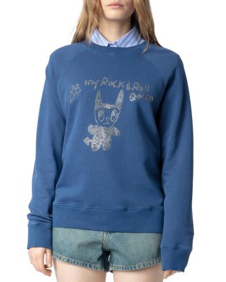 Zadig & Voltaire Upper Mo Devil Queen Rhinestone Sweatshirt