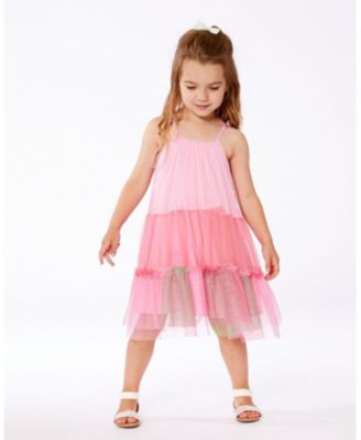  Girls' Sleeveless Color Block Tulle Dress - Big Kid