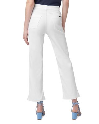 High Rise Ruffle Hem Skimmer Jeans