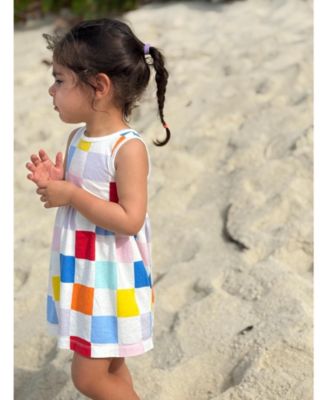 Girls' Recycled Cotton Checkered Tank Dress - Baby