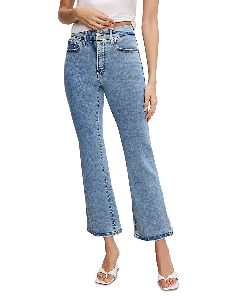 Good American Good Legs Crop Mini Boot Jean In Medium Blue Wash In Blue