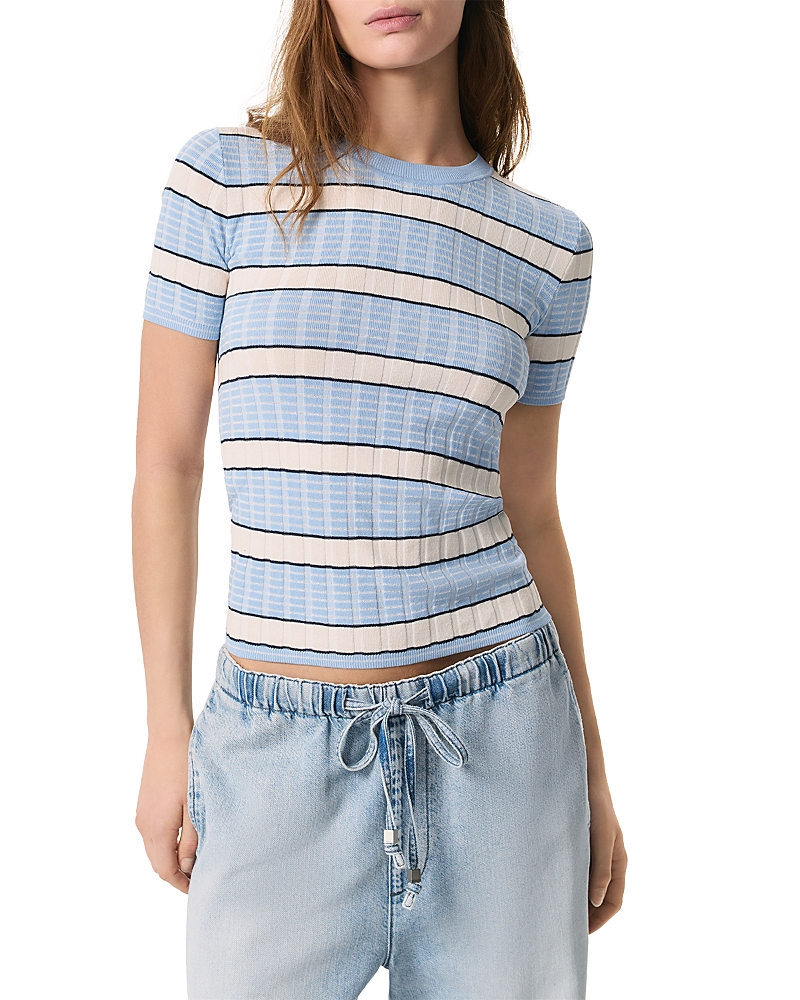 Rag & Bone Eloise Stripe Short-sleeve Tee In Light Blue Multi