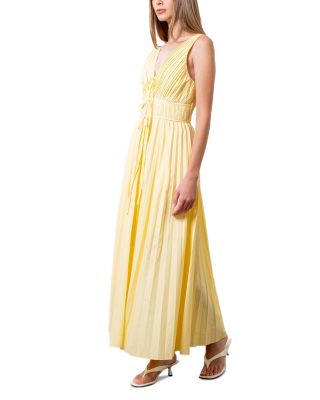 V Neck Pleated Dress