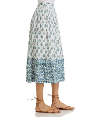 Block Print Midi Skirt