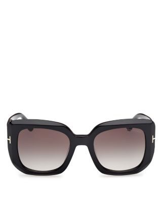 Carla Square Black Sunglasses, 52mm