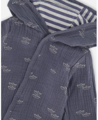 Boys' Reversible Organic Cotton Hooded Jacket - Baby