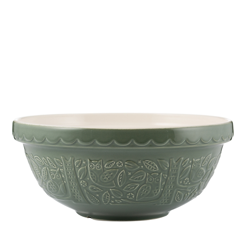 Mason Cash In The Forest Owl Size 18 Mixing Bowl In Evergreen