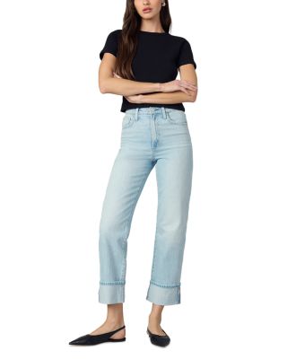 The Margot Cuffed Cropped Straight Jeans in Luxury