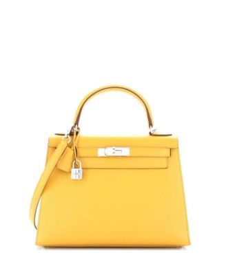 Pre-Owned HERMÈS - Kelly 28 Handbag Yellow Epsom with Palladium Hardware