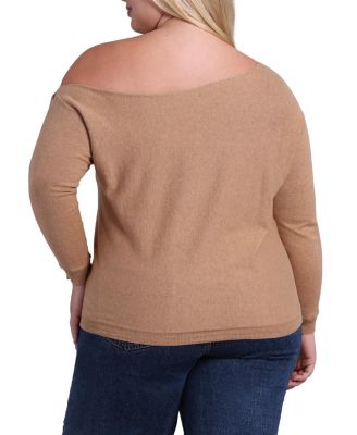 Plus Size Cotton Cashmere Off The Shoulder Top