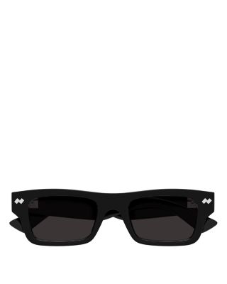 Bold Ribbon Stud Rectangular Sunglasses, 50mm