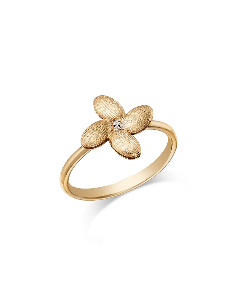 Bloomingdale's Fine Collection Flower Accent Ring In 14k Gold In Gold