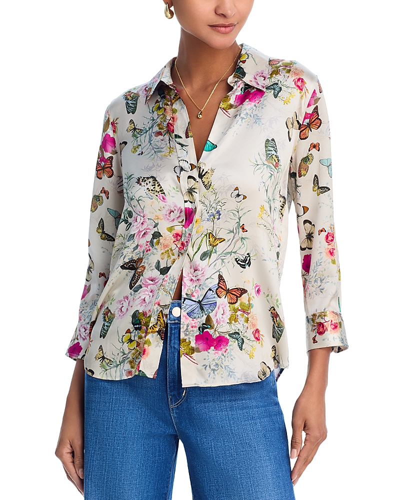 L'Agence Dani Silk 3/4 Sleeve Shirt