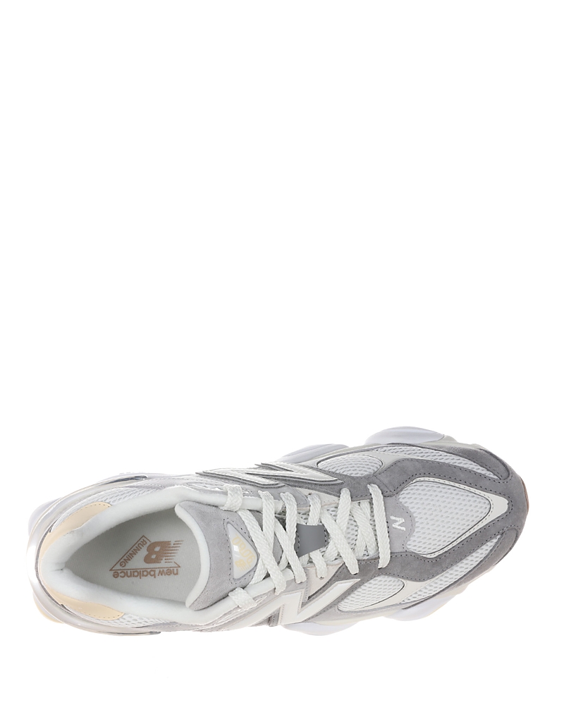 New Balance Round Toe Panelled Sneakers With Rubber Sole In Gray